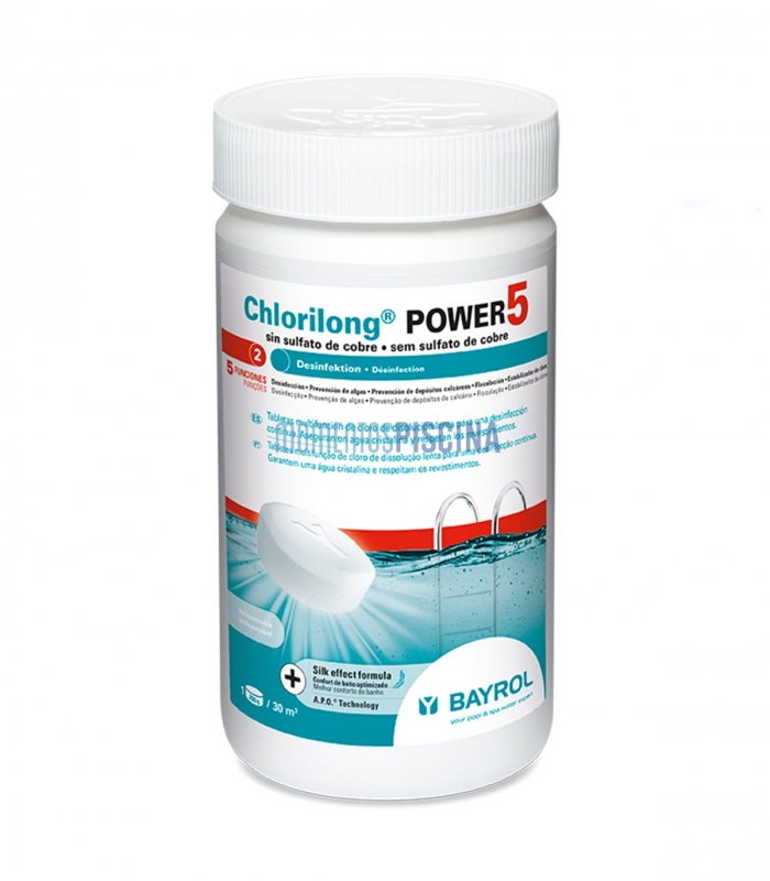 Pastilhas de cloro multiacção Chlorilong power 5