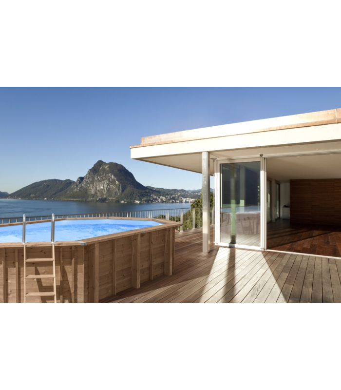 Ocean Wave oberirdisches Schwimmbecken aus Holz