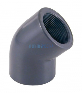 Codo mixto 45º PVC encolar y roscar